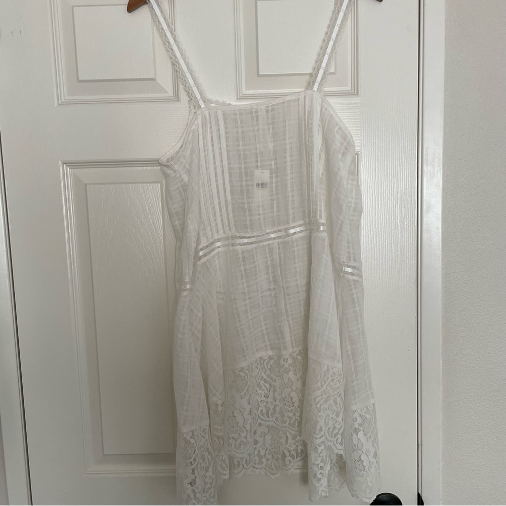 Anthropologie Ivory Lace-Trimmed Chemise - Picture 5 of 6